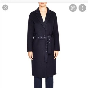 Sandro navy wool coat